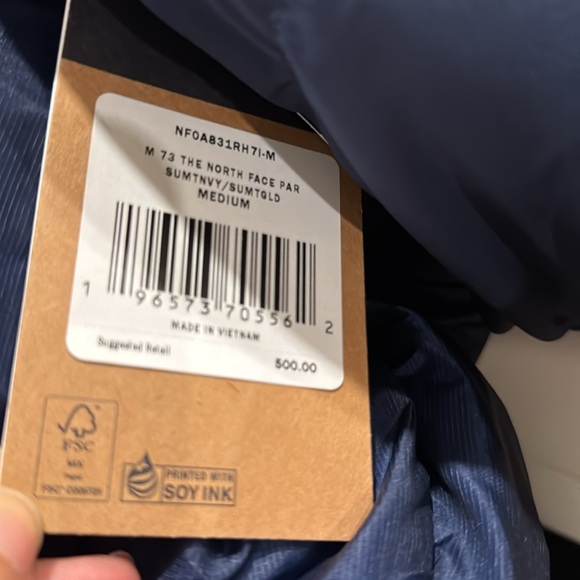 New!! M73 The North Face Parka Navy - Picture 5 of 12